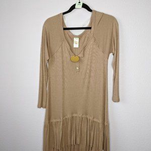 Dusty Pink Thermal Mini Dress, Size Med